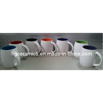 Barrel Shaped Mug, Inside Color Fora da cor branca